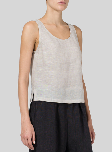 Linen Scoop Neck Tank 