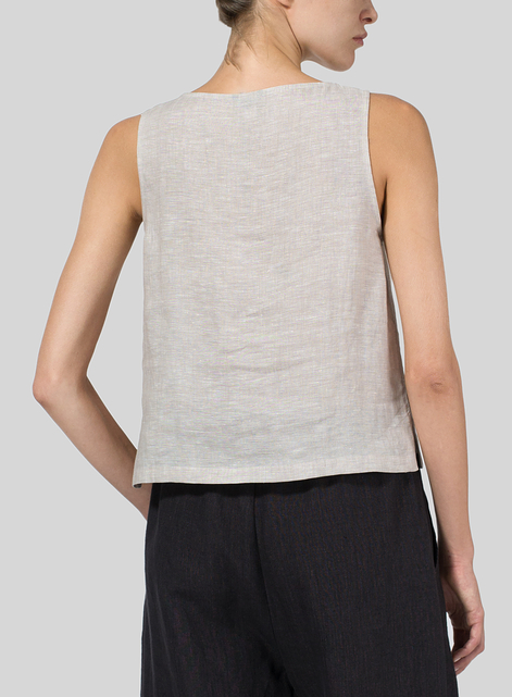 Linen Scoop Neck Tank 