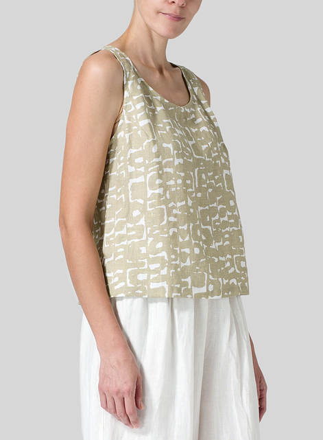 Linen Scoop Neck Tank 