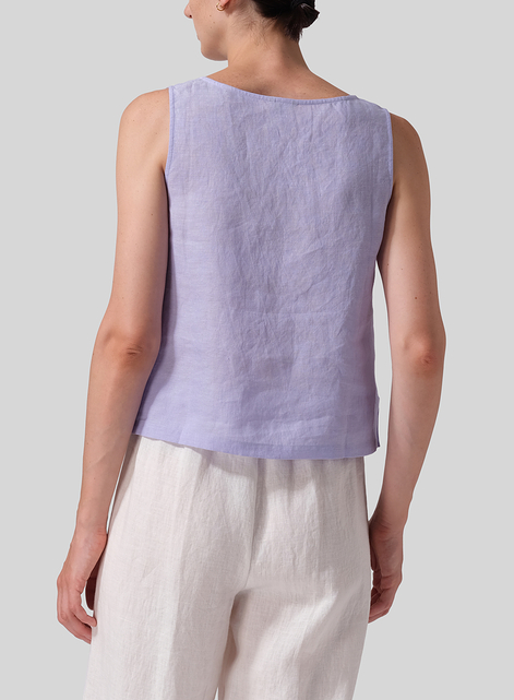 Linen Scoop Neck Tank 