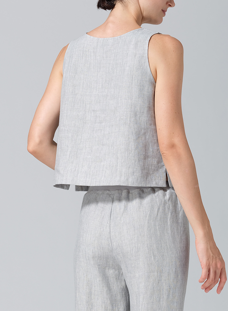 Linen Scoop Neck Tank 