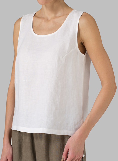 Linen Scoop Neck Tank 