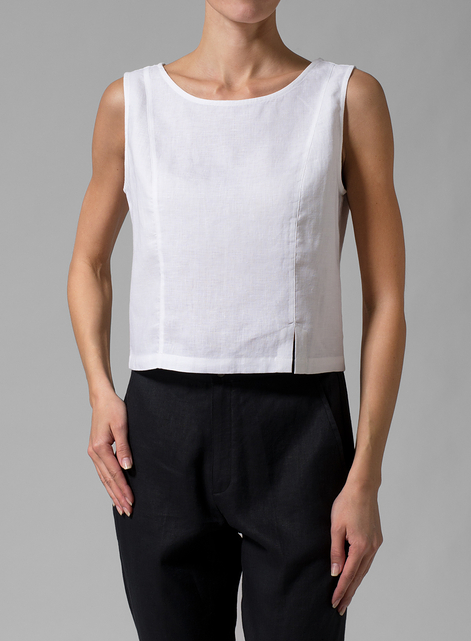 Linen Sleeveless Short Tank