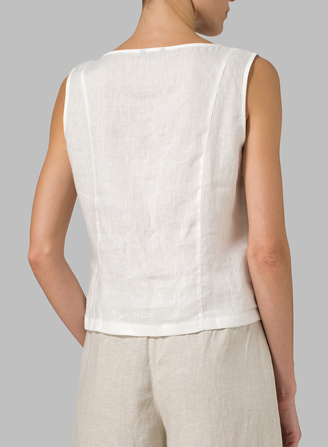 Linen Sleeveless Short Tank