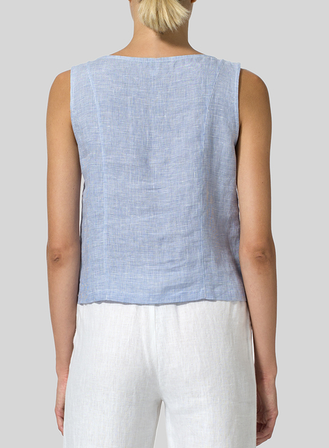 Linen Sleeveless Short Tank