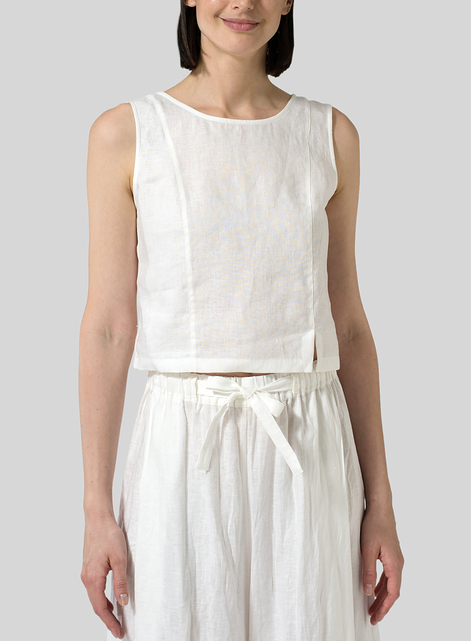 Linen Sleeveless Short Tank