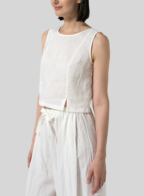 Linen Sleeveless Short Tank