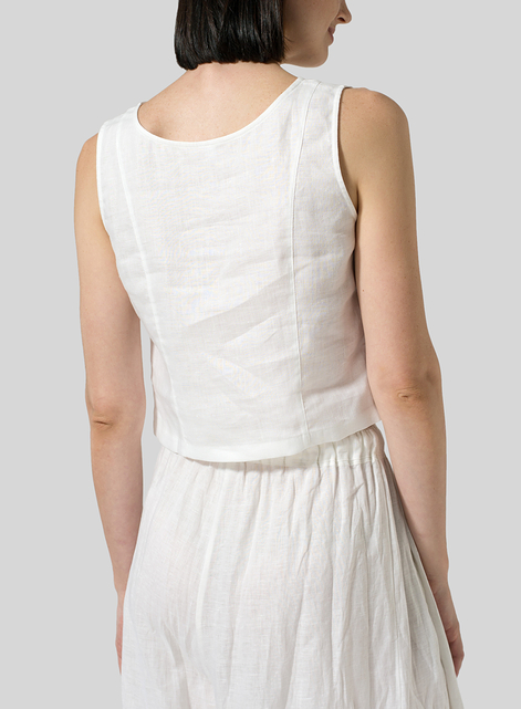 Linen Sleeveless Short Tank