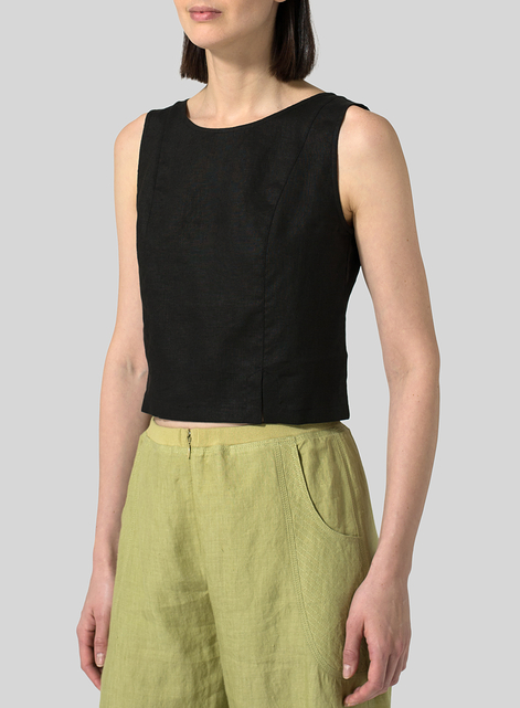 Linen Sleeveless Short Tank