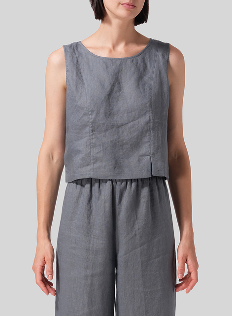 Linen Sleeveless Short Tank