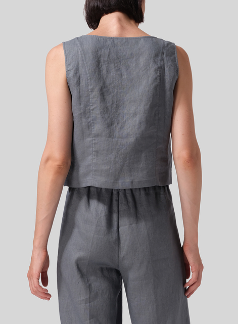 Linen Sleeveless Short Tank