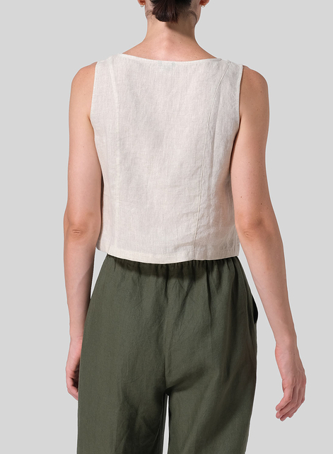 Linen Sleeveless Short Tank