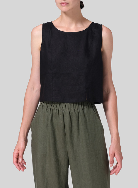 Linen Sleeveless Short Tank