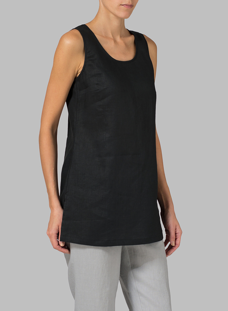 Linen Round Neck Long Tank