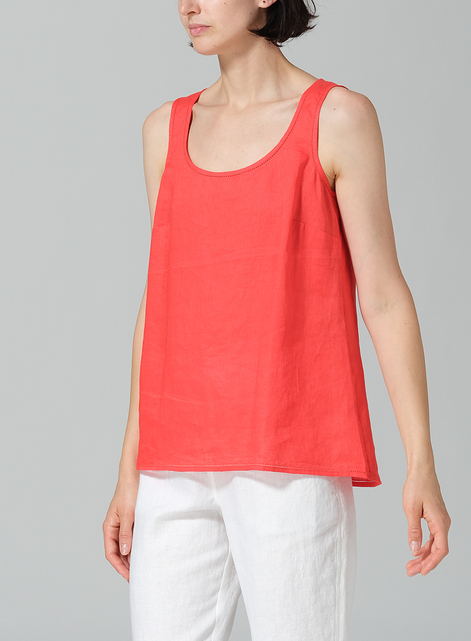 Linen Embroidered Sleeveless Cami