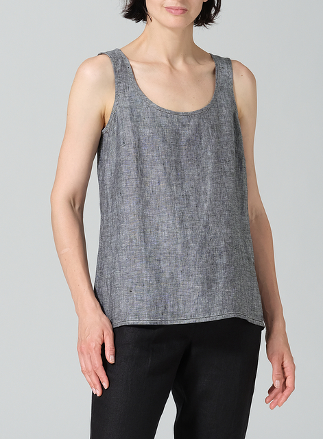 Linen Embroidered Sleeveless Cami