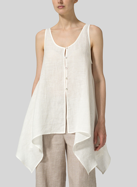 Linen Handkerchief Sleeveless Top