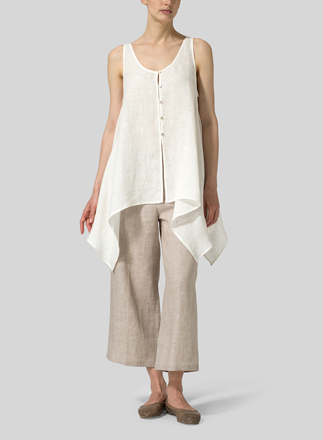 Linen Handkerchief Sleeveless Top