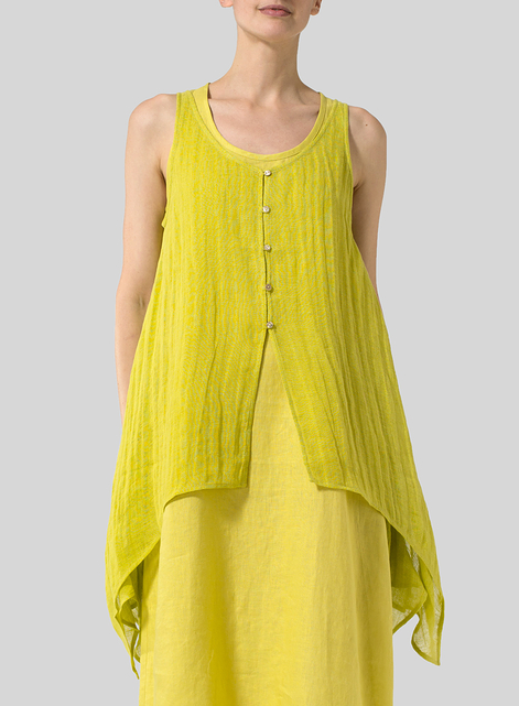 Linen Gauze Handkerchief Sleeveless Top