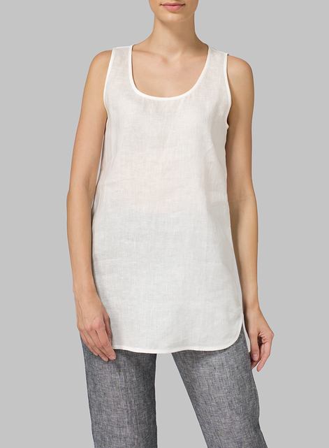 Linen Sleeveless Long Shell Tank