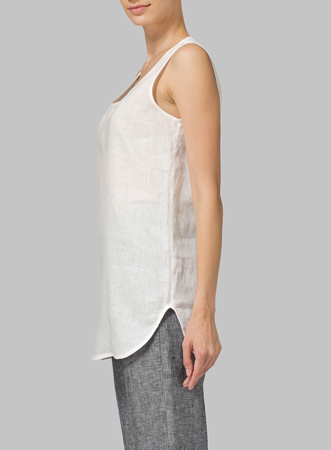 Linen Sleeveless Long Shell Tank