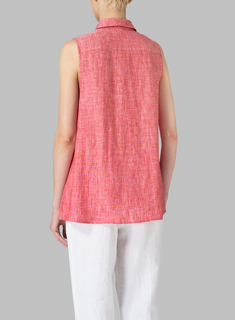 Light Weight Linen Sleeveless A-shape Top