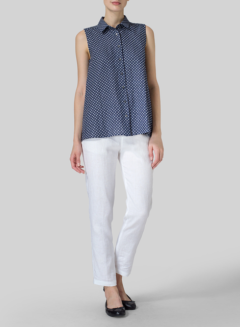 Light Weight Linen Sleeveless A-shape Top