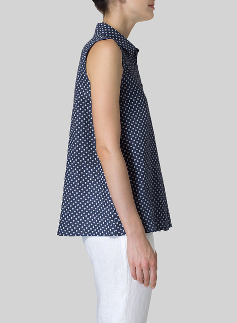 Light Weight Linen Sleeveless A-shape Top