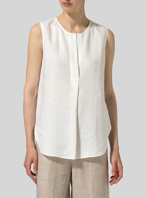 Linen Surplice V-Neck Blouse