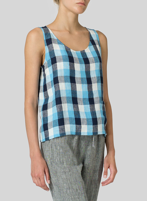 Printed Linen Tank Top