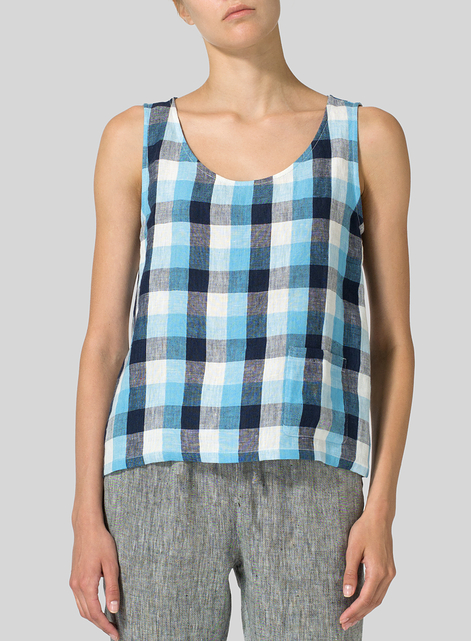 Printed Linen Tank Top