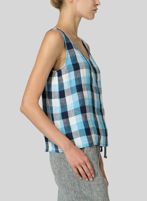 Printed Linen Tank Top