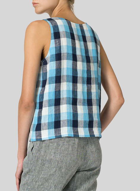 Printed Linen Tank Top