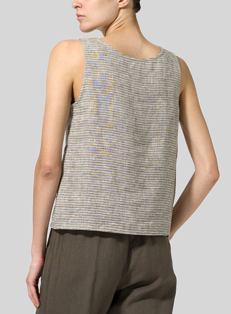 Printed Linen Tank Top