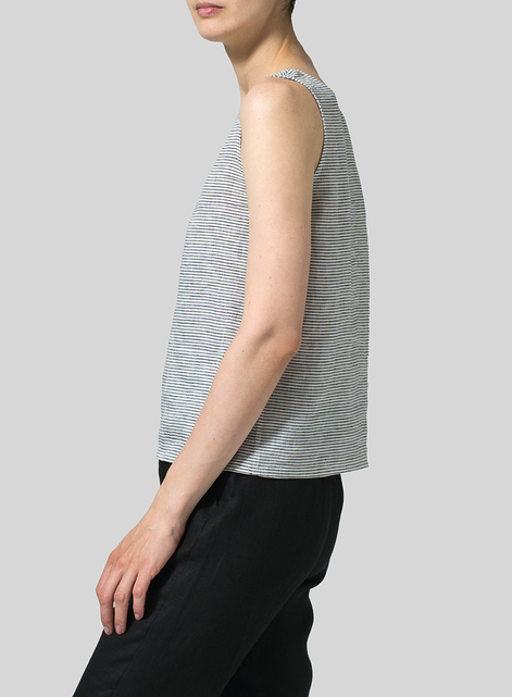 Printed Linen Tank Top