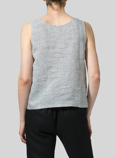 Printed Linen Tank Top