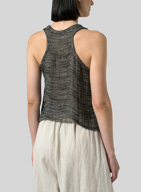 Gauze Linen Cropped Tank Top