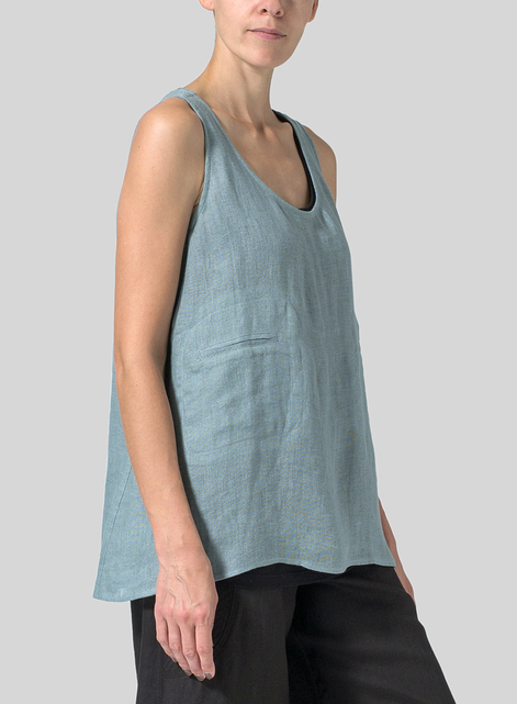 Linen Double Pocketed Tank