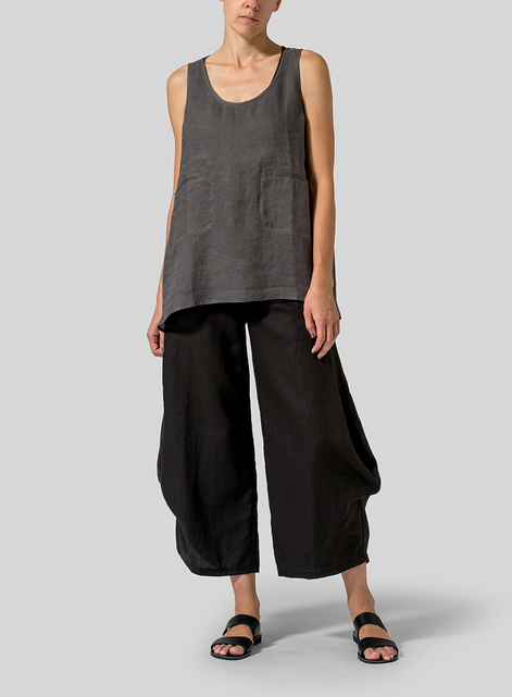 Linen Double Pocketed Tank