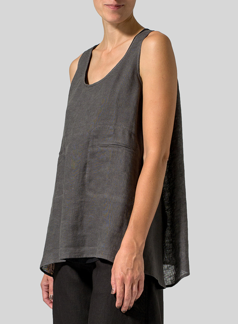 Linen Double Pocketed Tank