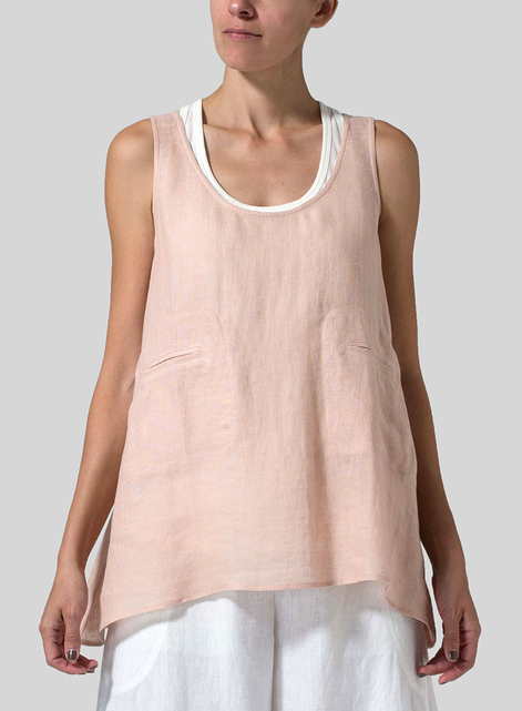 Linen Double Pocketed Tank