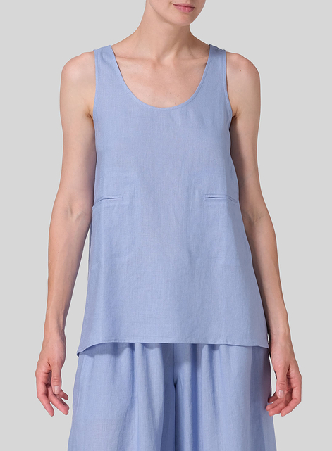 Linen A-line Double Pocketed Tank