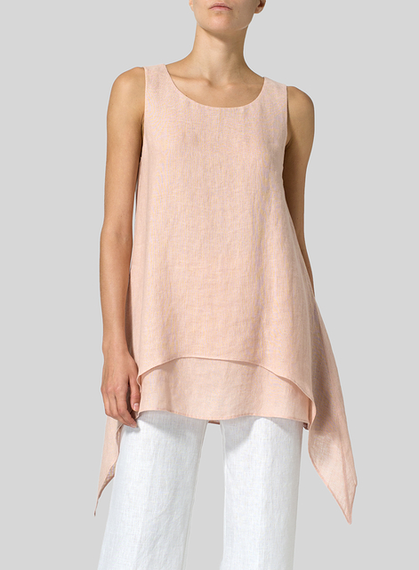 Linen Sleeveless Layered Lightweight Top