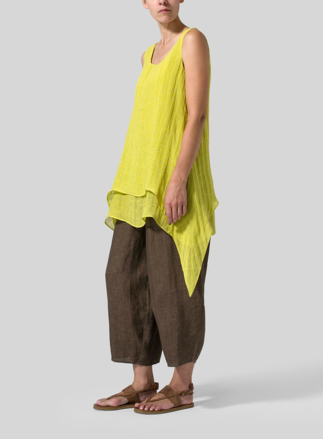 Linen Sleeveless Layered Lightweight Top