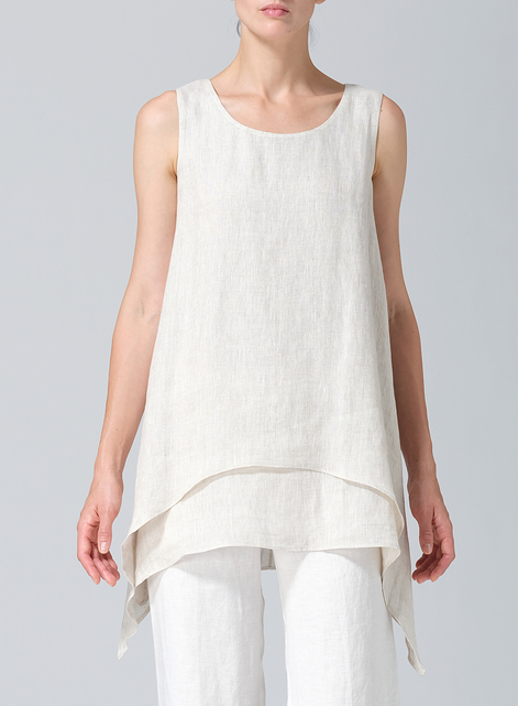 Linen Sleeveless Layered Lightweight Top