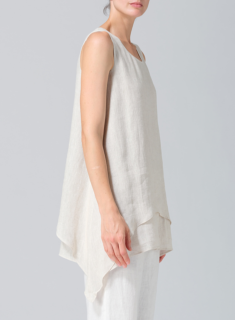 Linen Sleeveless Layered Lightweight Top