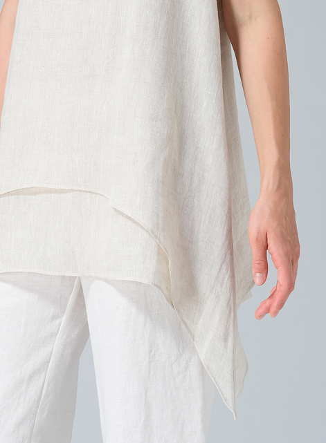 Linen Sleeveless Layered Lightweight Top