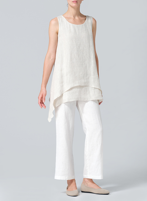 Linen Sleeveless Layered Lightweight Top