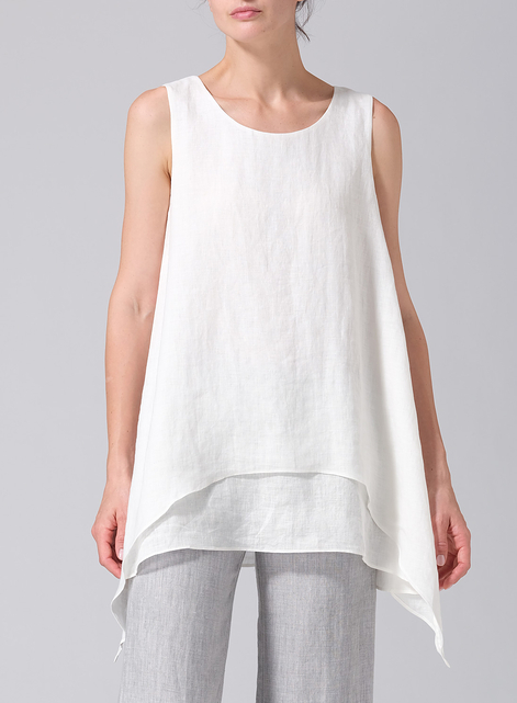 Linen Sleeveless Layered Lightweight Top