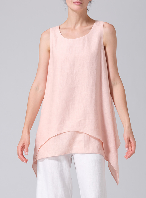 Linen Sleeveless Layered Lightweight Top